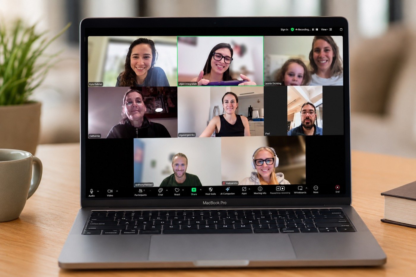 A real Integraliah Zoom class — students smiling on screen with their teacher